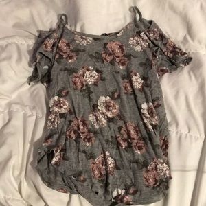 Flowered Relaxed Fit With Shoulder Cut Outs